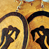 Carved oval earrings
